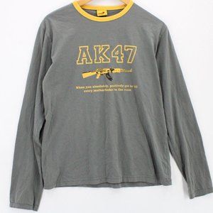 Vintage Spank Shirt Womens Gray Long Sleeve Jackie Brown (1997) Graphic Logo XL